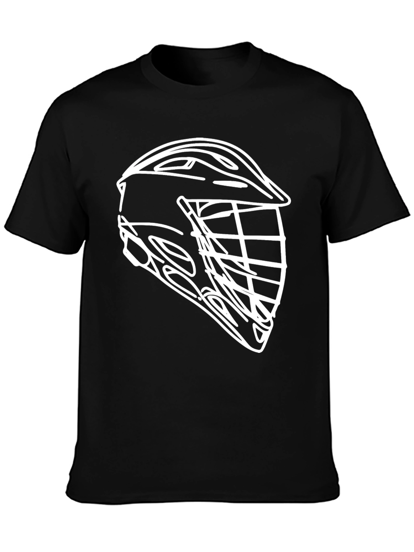 Lacrosse Helmet Outline Graphic Tee - Black