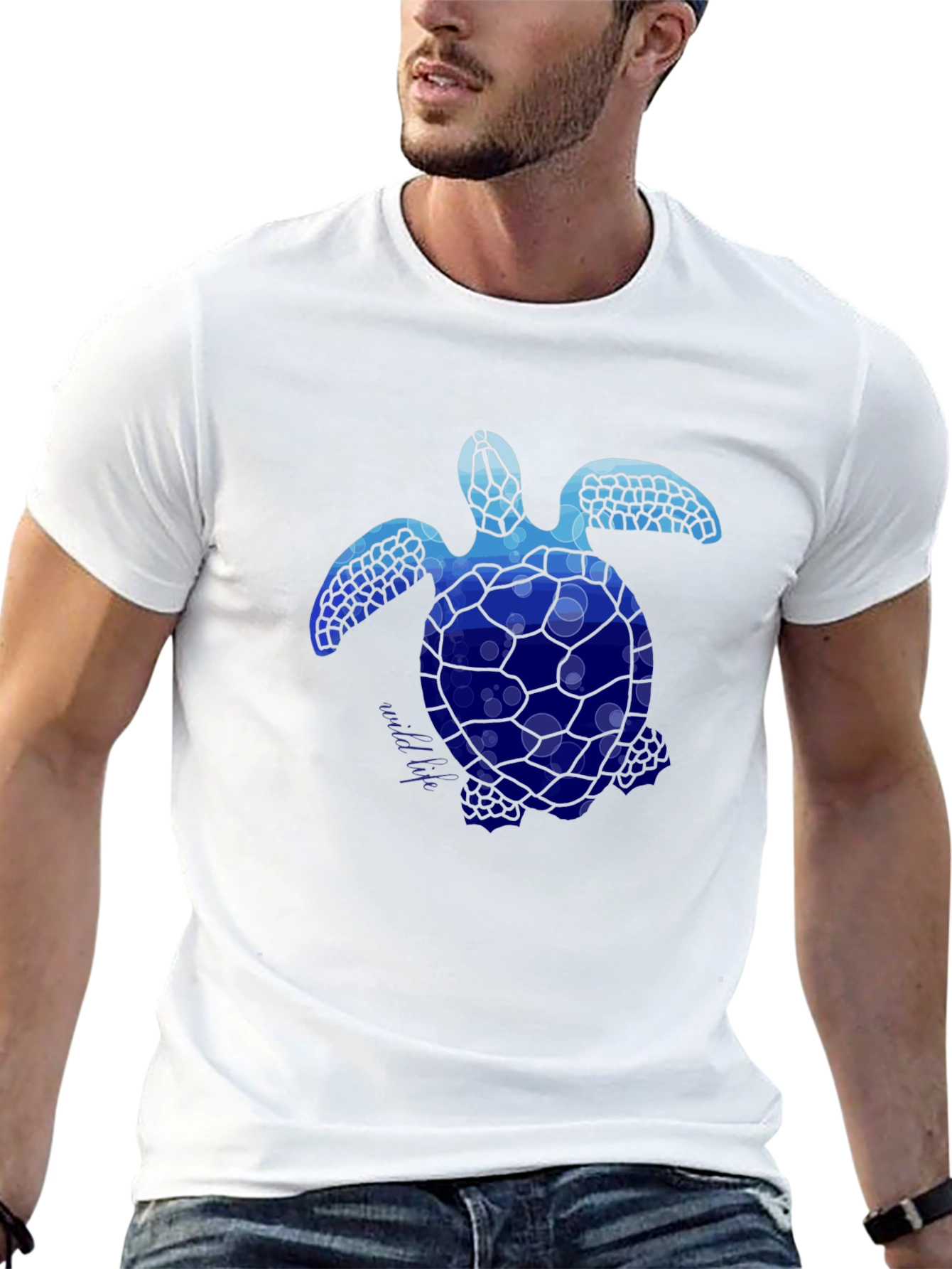 Blue Sea Turtle Graphic T-Shirt