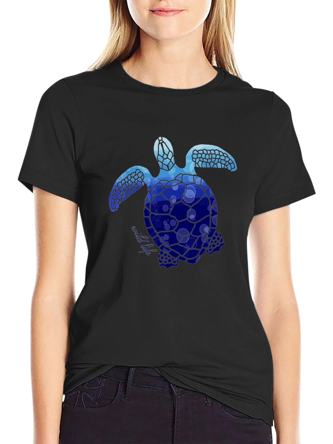 Blue Sea Turtle Graphic T-Shirt