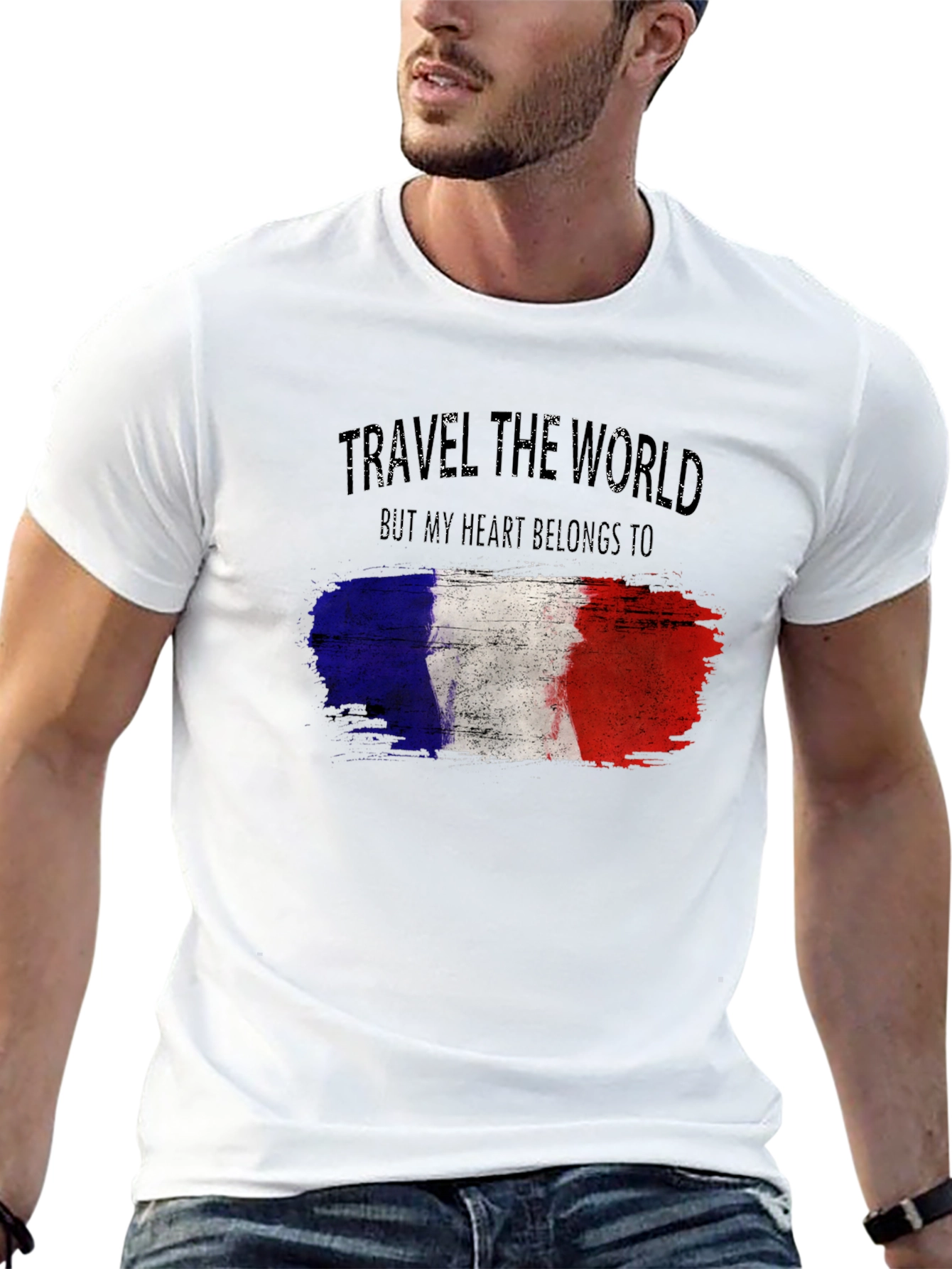 Travel the World France Flag Graphic T-Shirt