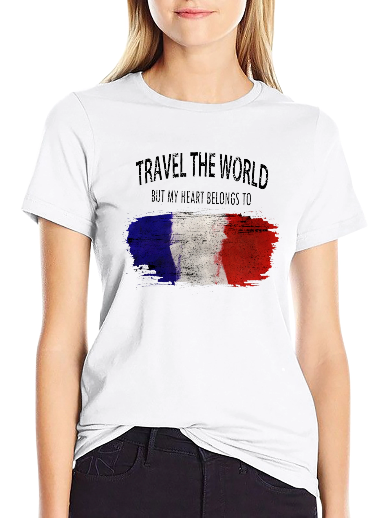 Travel the World France Flag Graphic T-Shirt