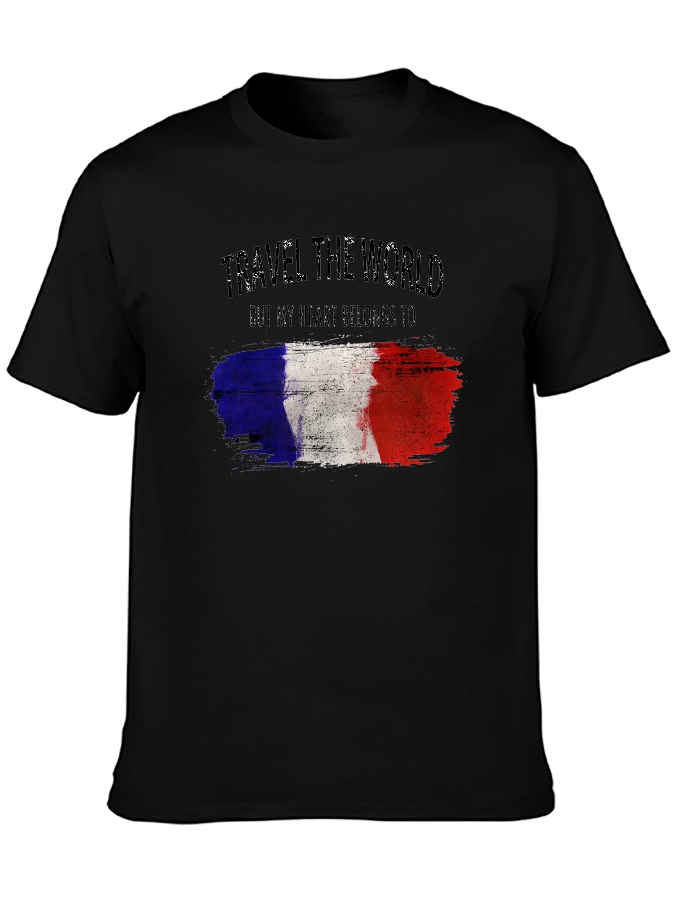 Travel the World France Flag Graphic T-Shirt
