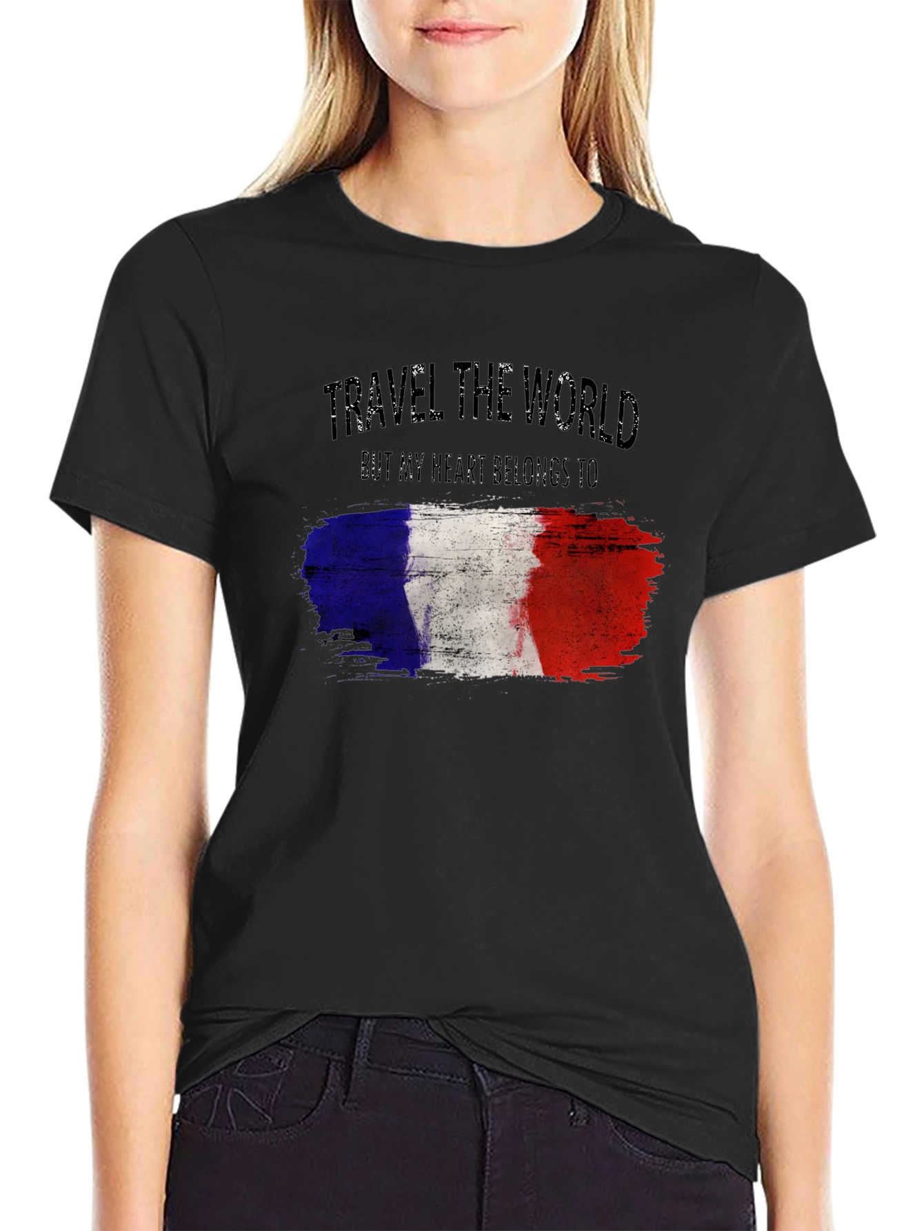 Travel the World France Flag Graphic T-Shirt