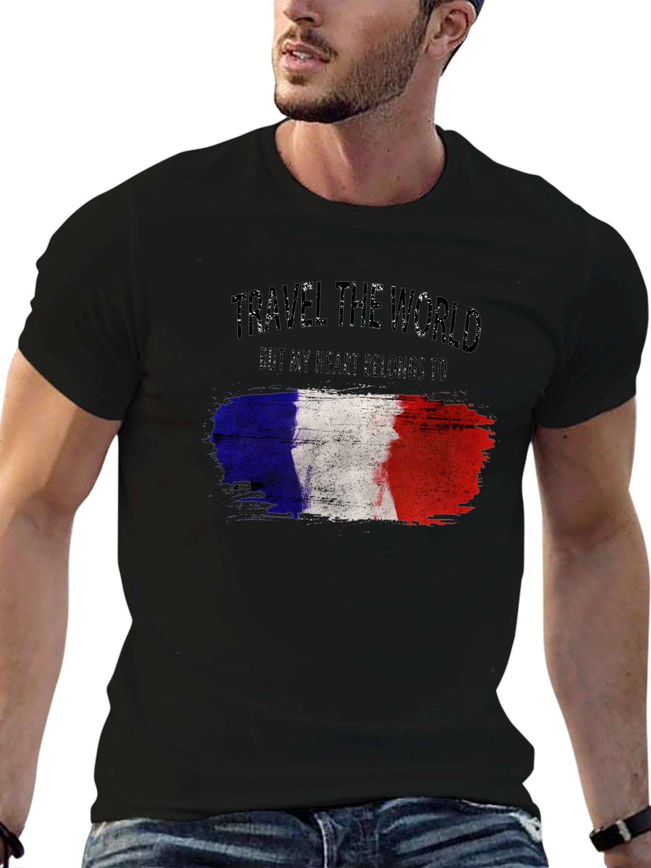 Travel the World France Flag Graphic T-Shirt