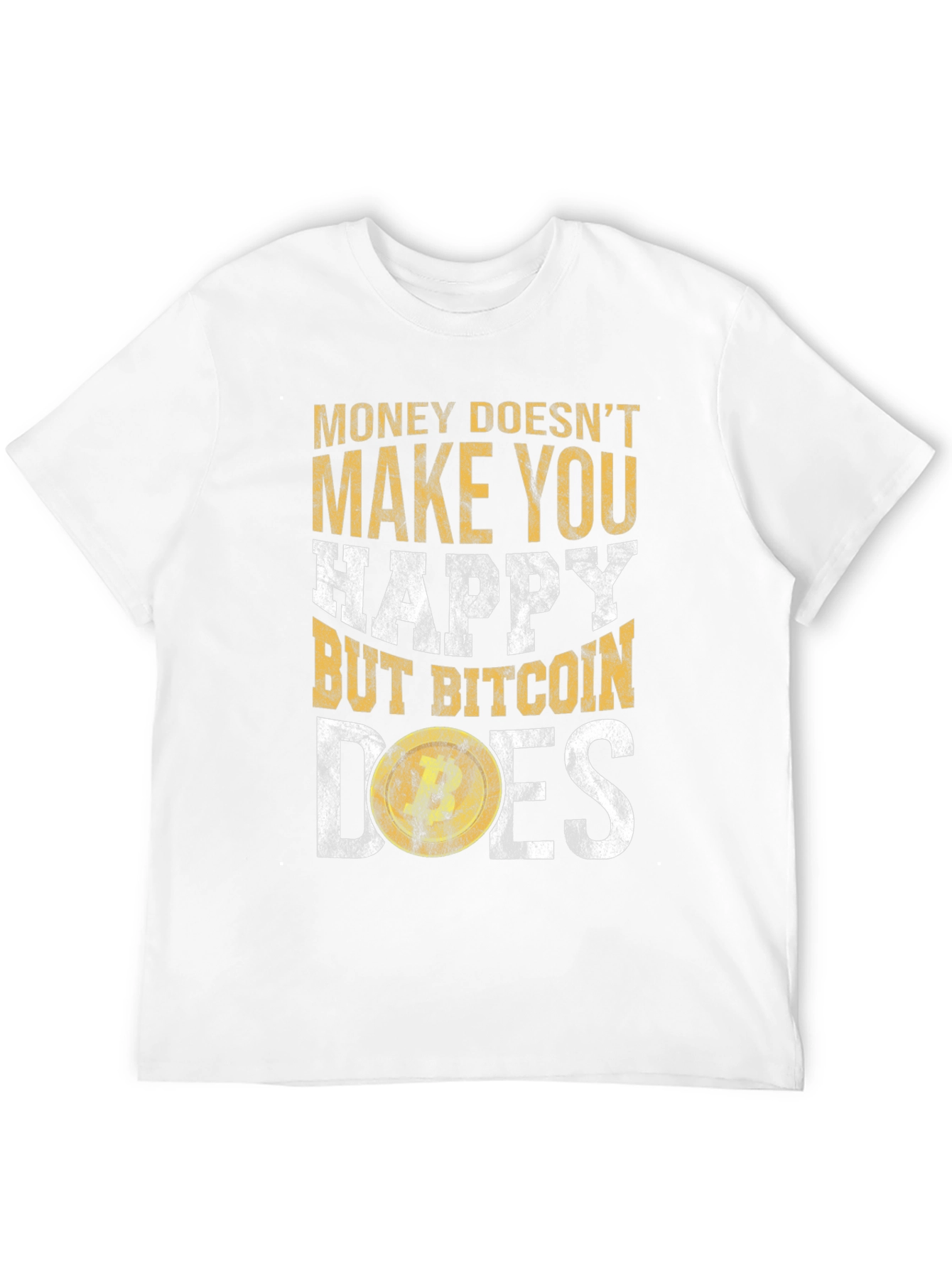 Bitcoin Graphic Tee: Money Doesnt Buy Happiness