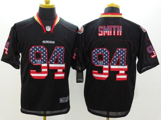 Men's San Francisco 49ers Justin Smith #94 Black Game Jerseys