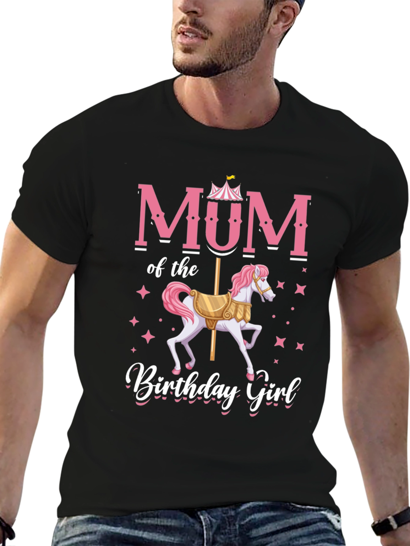 Mum Birthday Girl T-Shirt Carousel Horse