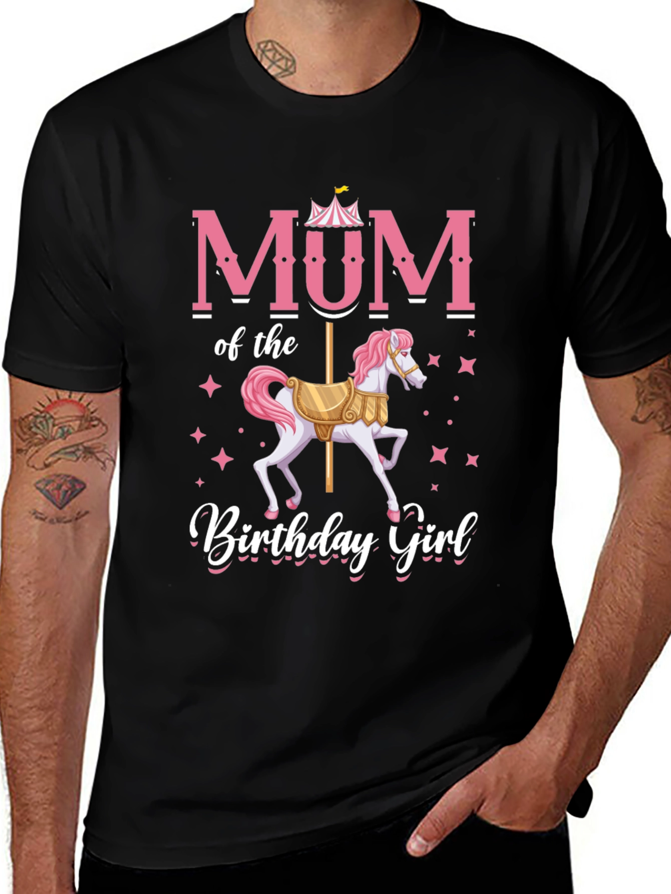 Mum Birthday Girl T-Shirt Carousel Horse