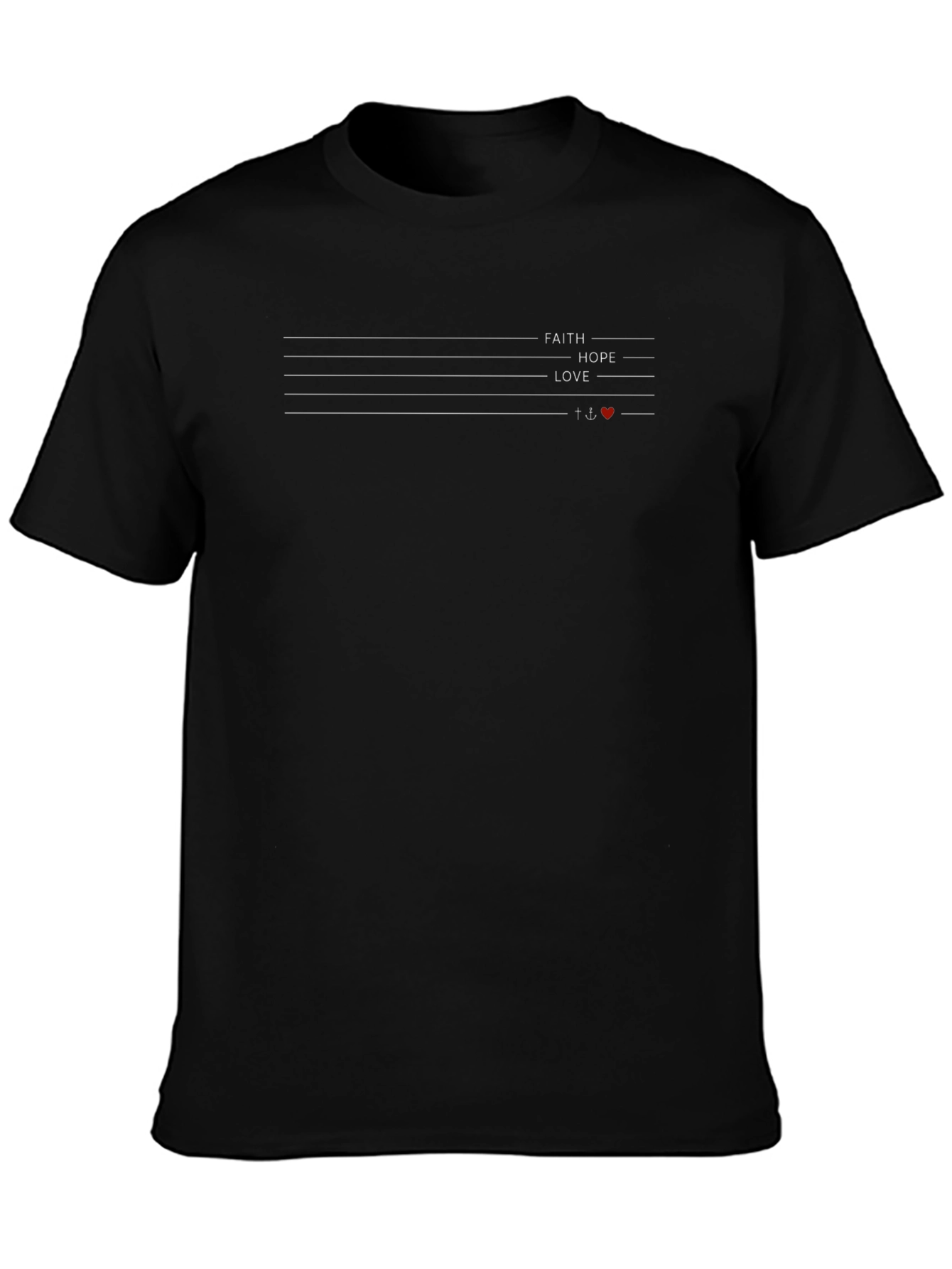 Faith Hope Love Graphic Tee - Mens Black T-Shirt