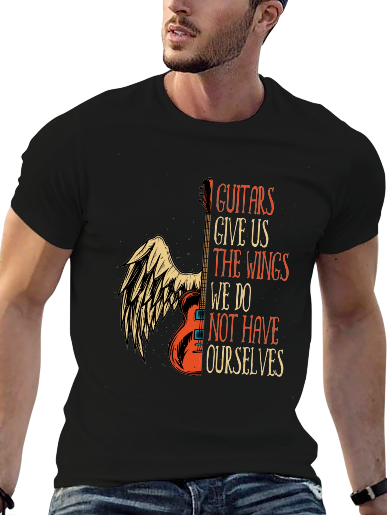 Guitar Wings Graphic T-Shirt: Music Lovers Tee