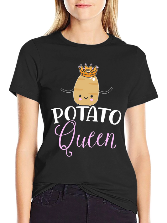 Potato Queen Graphic Tee - Black Short Sleeve Shirt