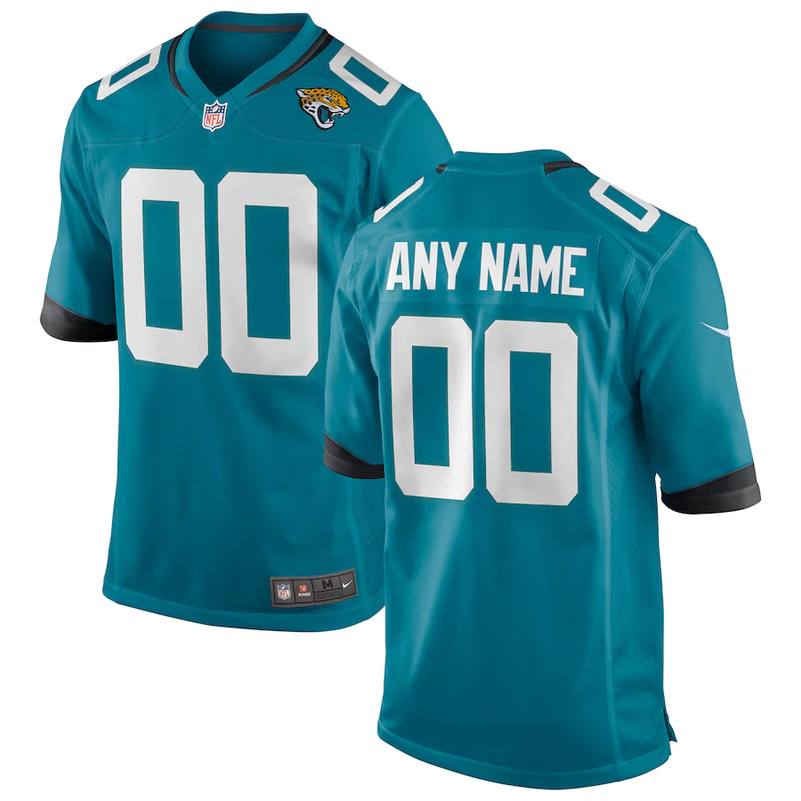 Custom1 Jacksonville Jaguars Teal Alternate Game Jerseys
