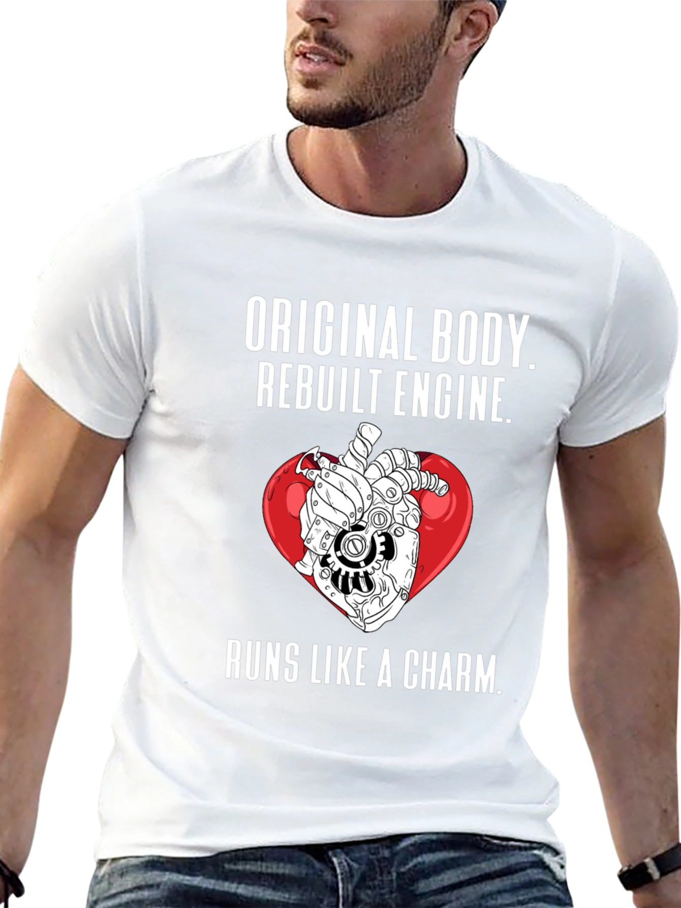 Rebuilt Engine Heart T-Shirt - Runs Like a Charm