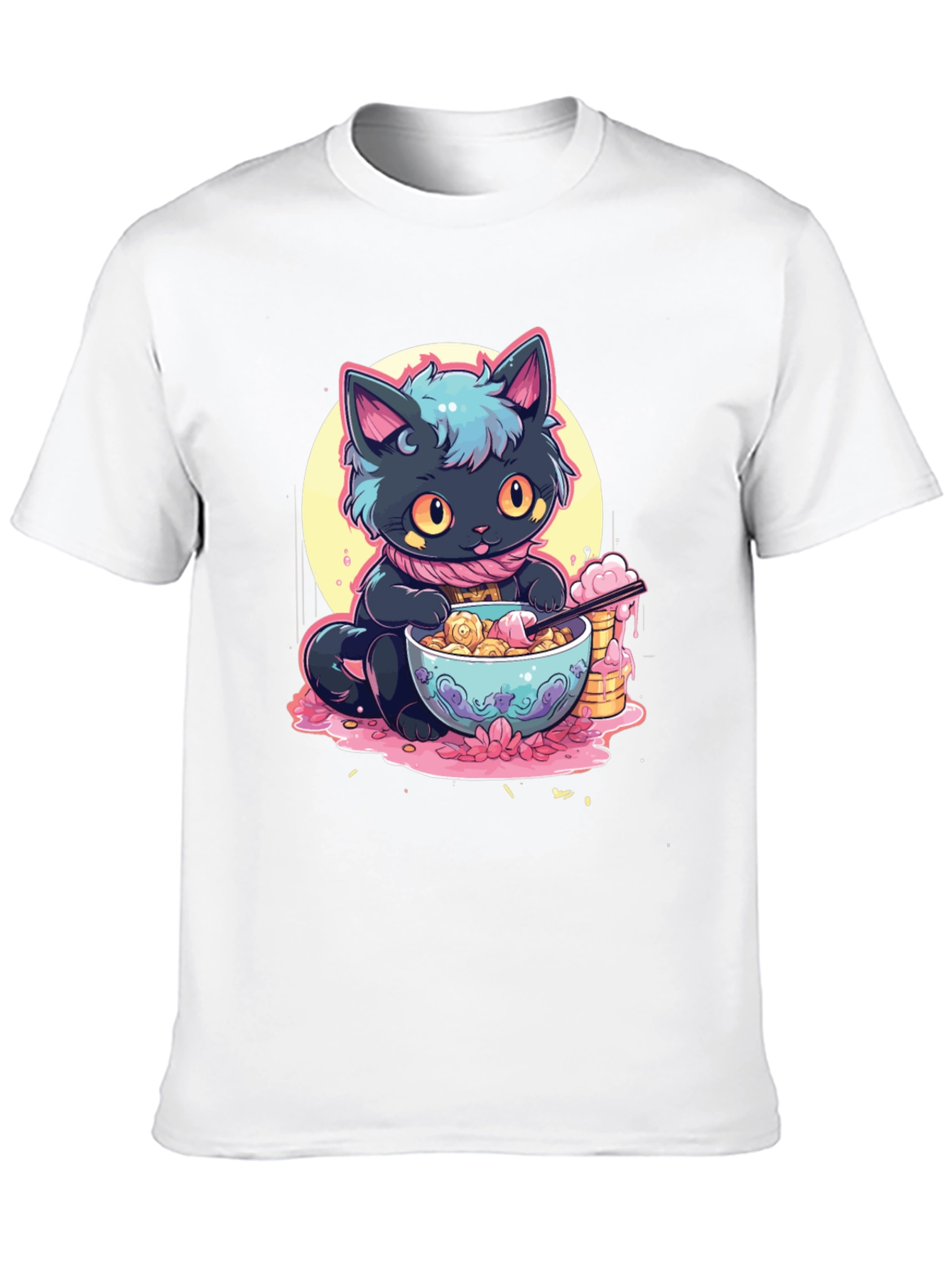 Cute Anime Cat Ramen T-Shirt