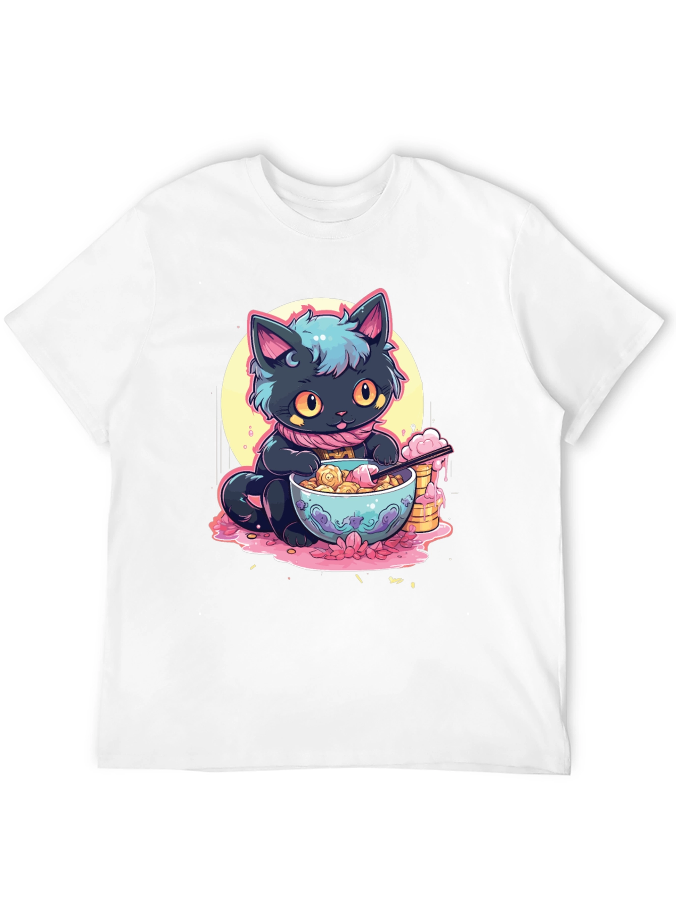 Cute Anime Cat Ramen T-Shirt