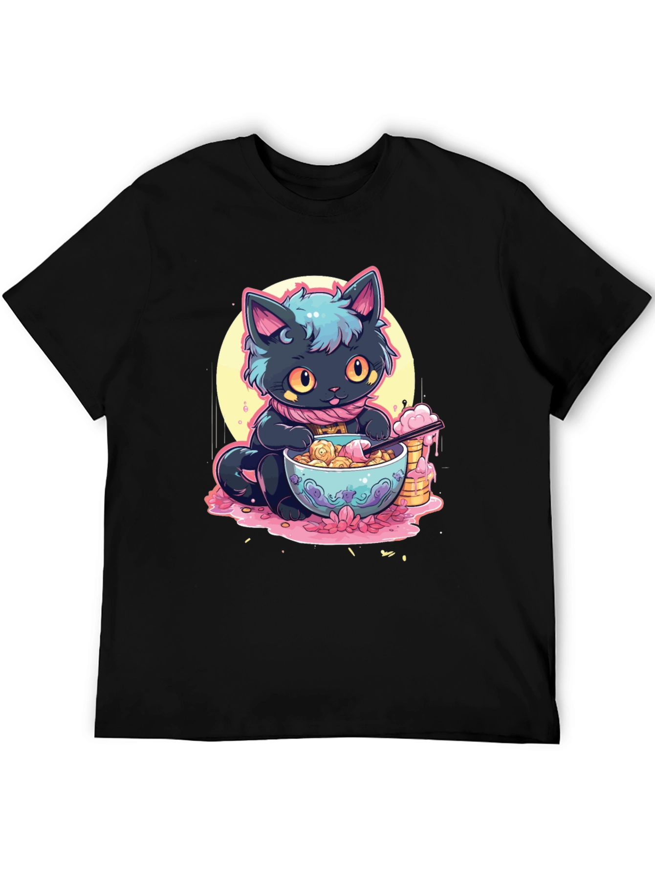 Cute Anime Cat Ramen T-Shirt