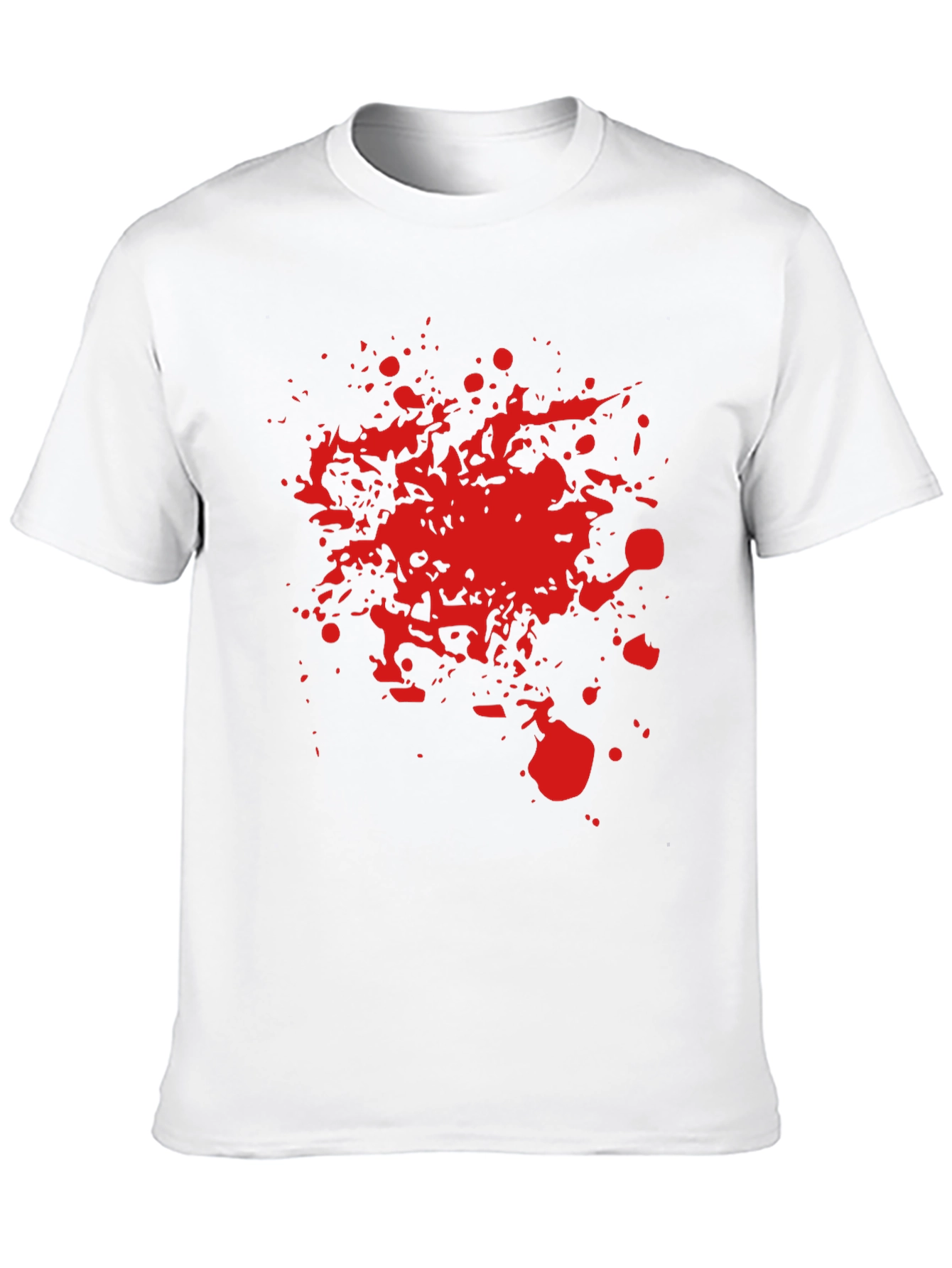 Red Splatter Graphic T-Shirt - Bold Black Tee