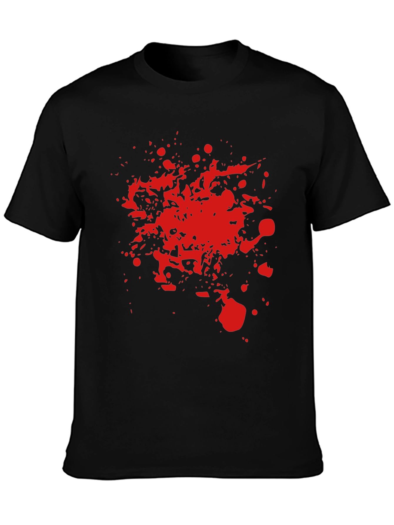 Red Splatter Graphic T-Shirt - Bold Black Tee