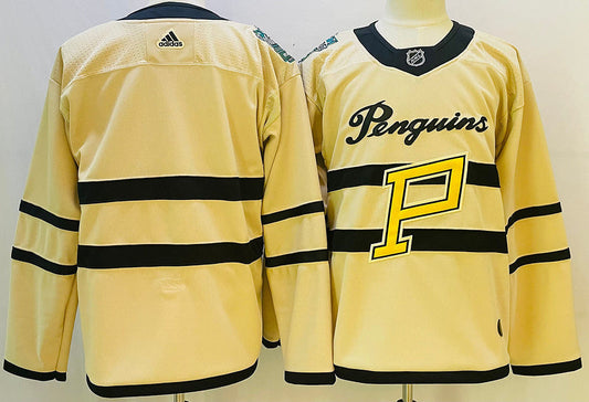 Men's Pittsburgh Penguins Yellow Blank Player Jerseys