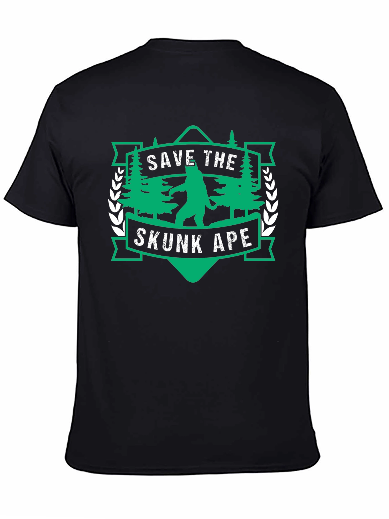 Save the Skunk Ape Graphic Tee - Black T-Shirt