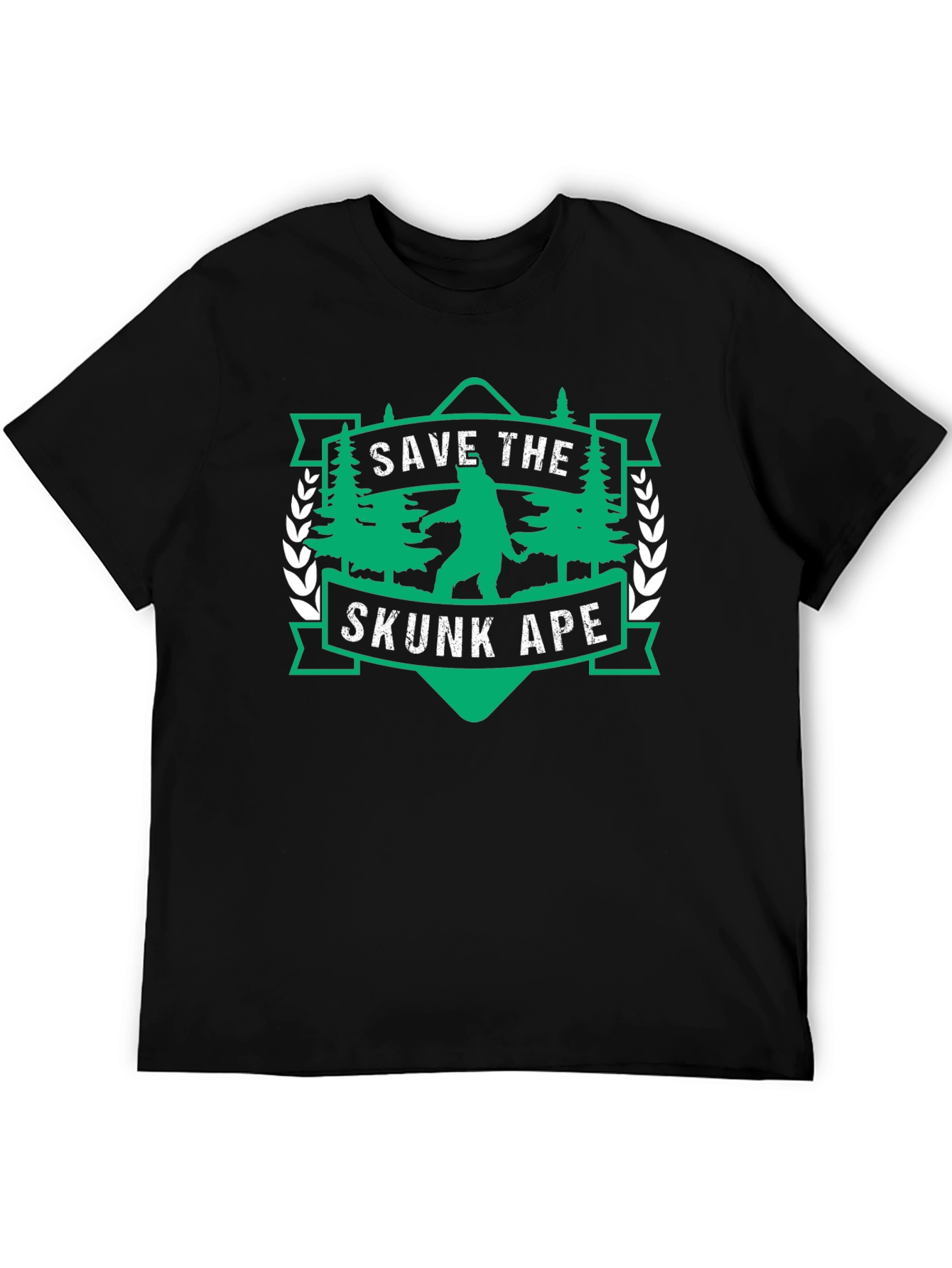 Save the Skunk Ape Graphic Tee - Black T-Shirt