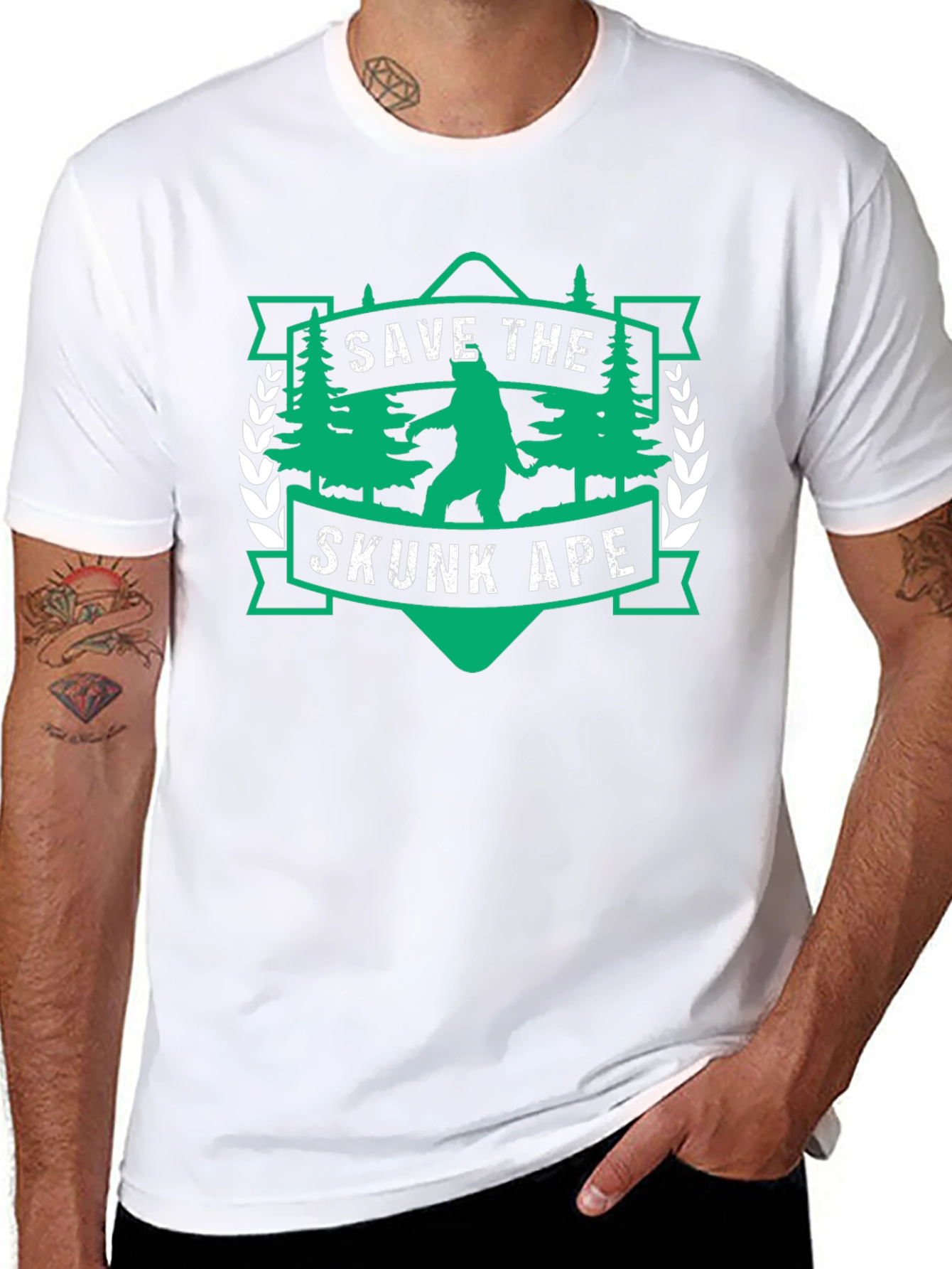 Save the Skunk Ape Graphic Tee - Black T-Shirt