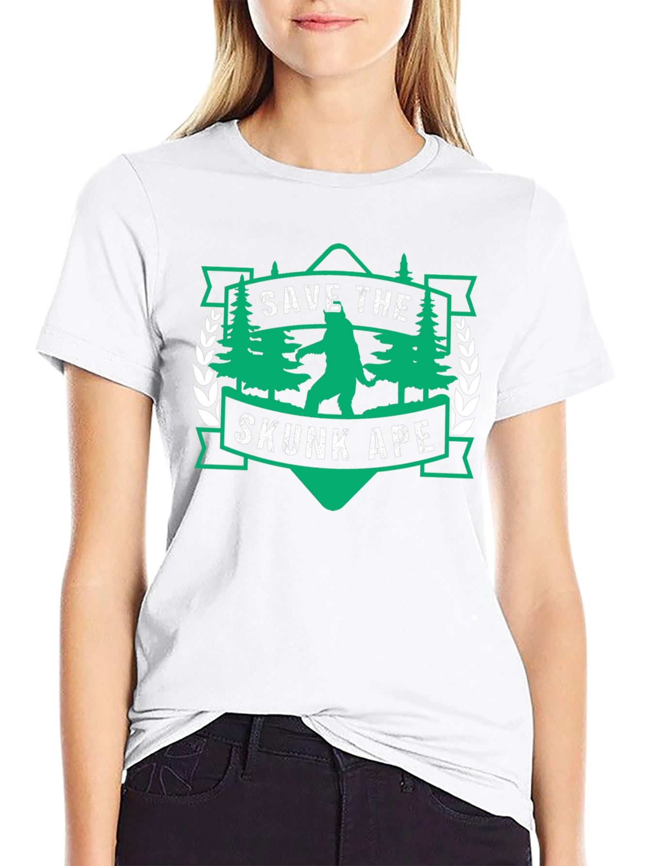 Save the Skunk Ape Graphic Tee - Black T-Shirt