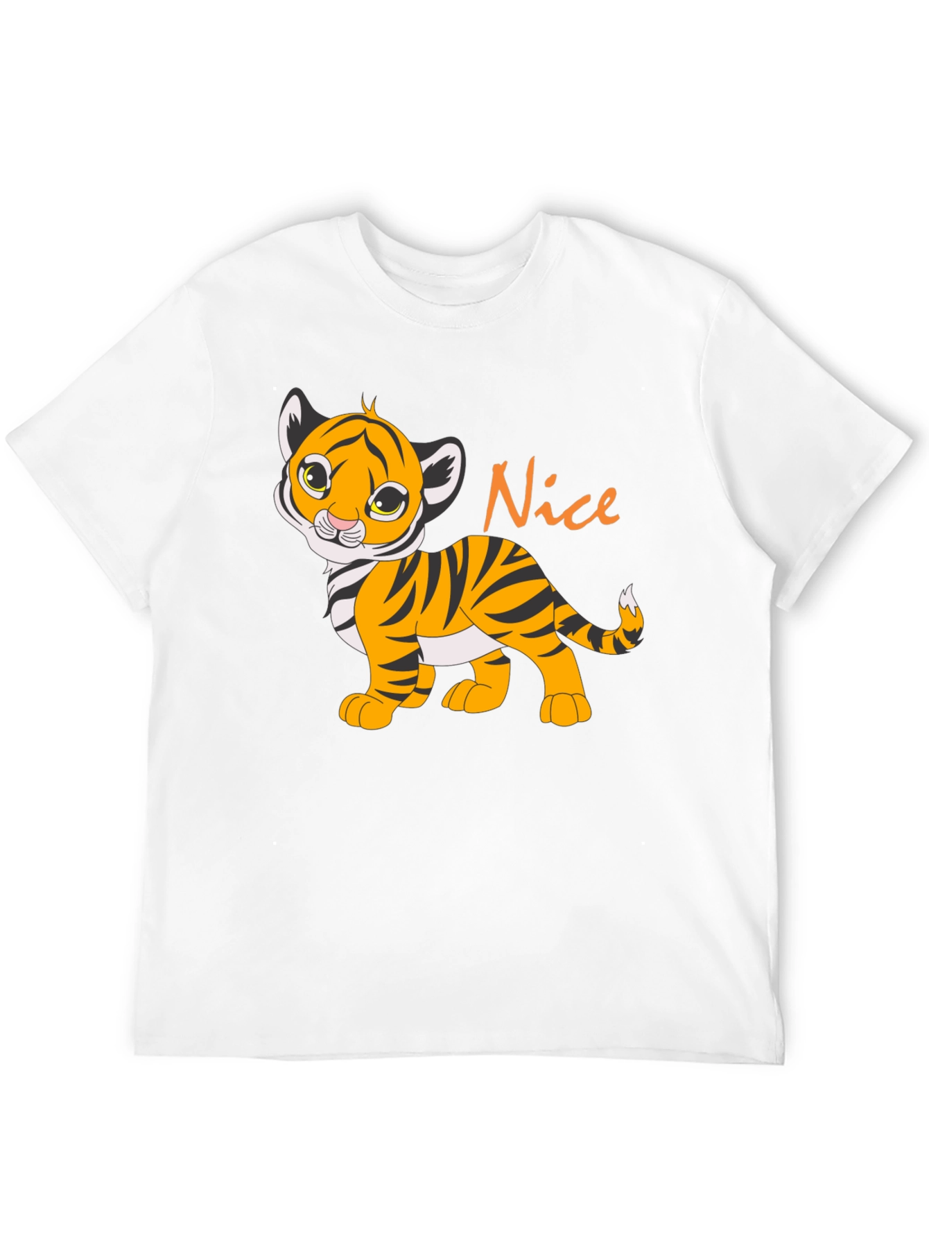 Cute Tiger Cub Nice Graphic T-Shirt - Black