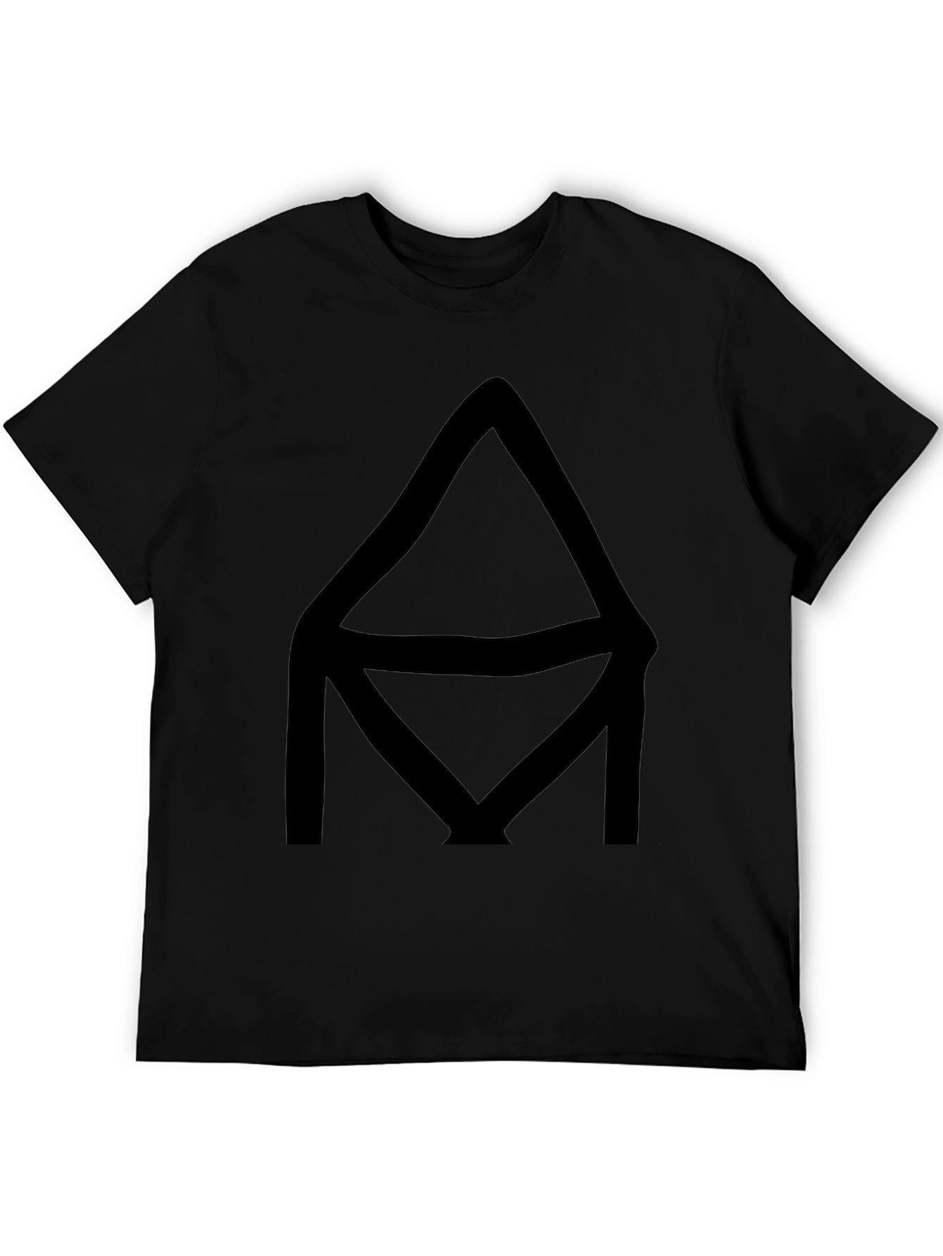 Geometric Black Graphic Tee - Modern Casual Wear