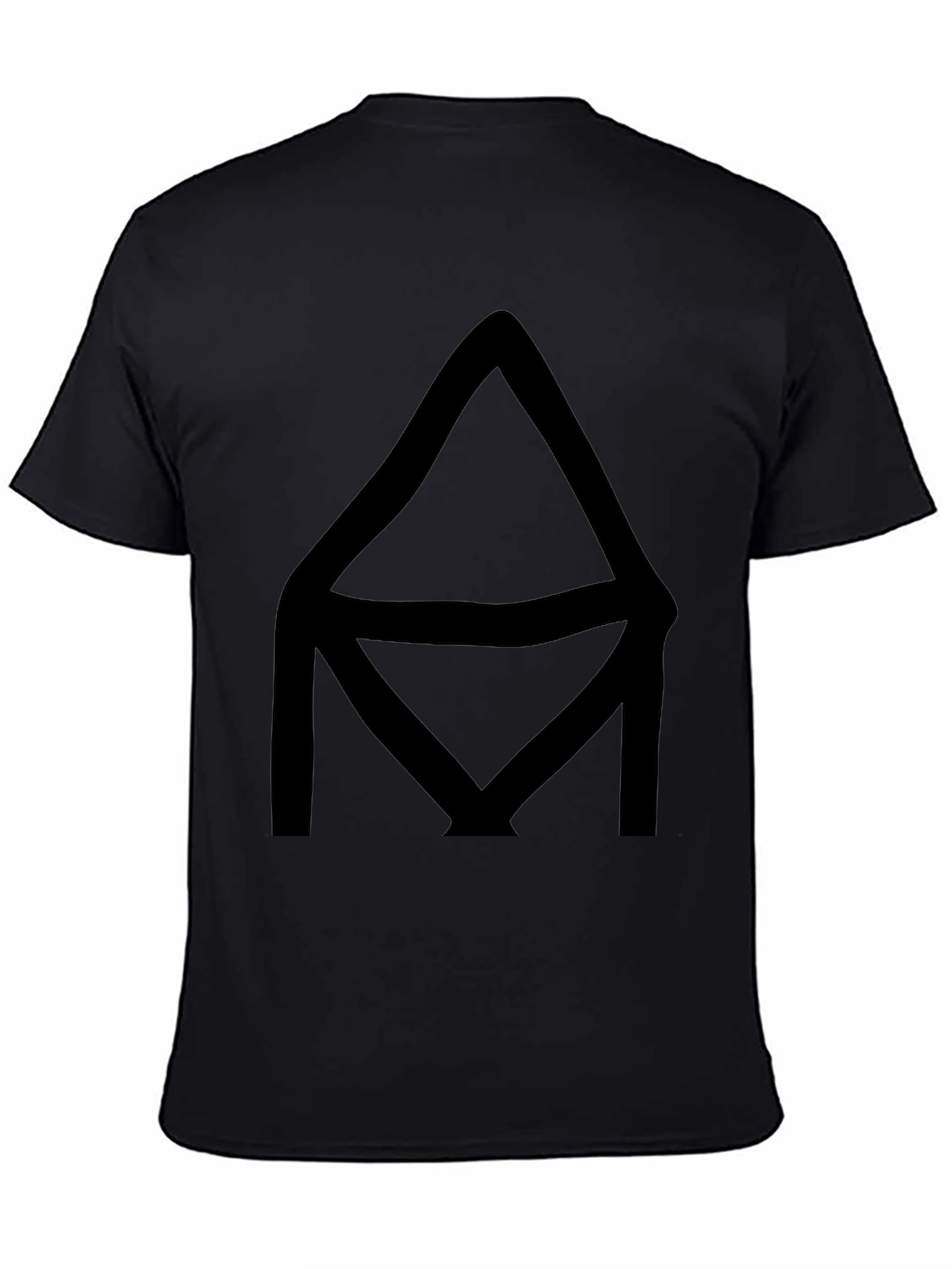 Geometric Black Graphic Tee - Modern Casual Wear