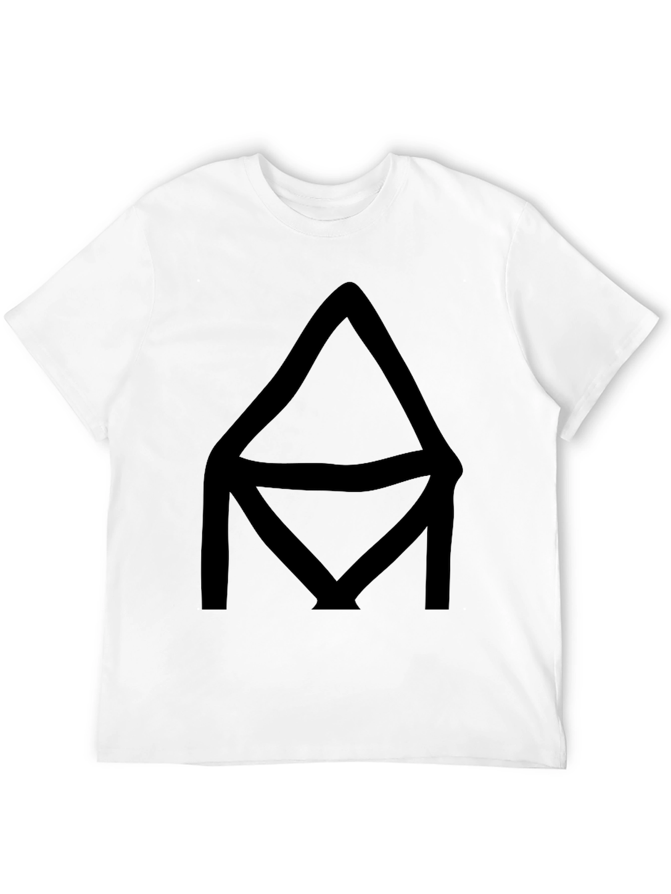 Geometric Black Graphic Tee - Modern Casual Wear