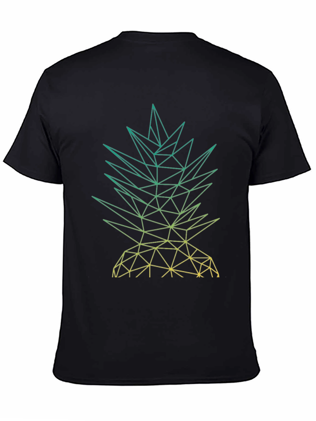 Geometric Pineapple Graphic Tee - Mens Black T-Shirt