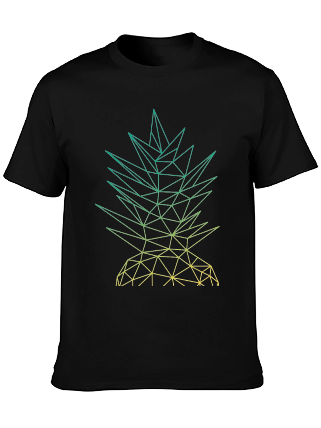 Geometric Pineapple Graphic Tee - Mens Black T-Shirt