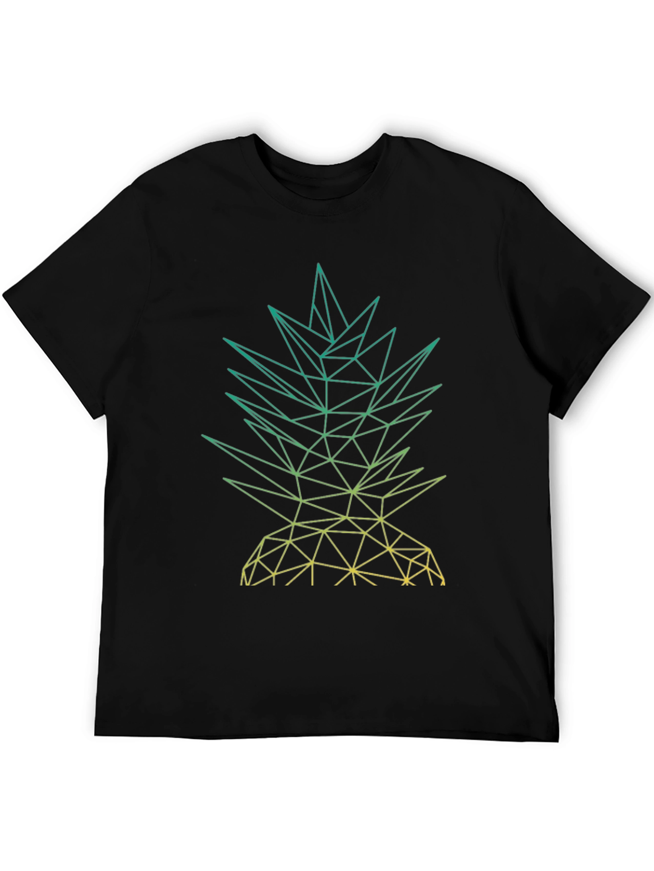 Geometric Pineapple Graphic Tee - Mens Black T-Shirt