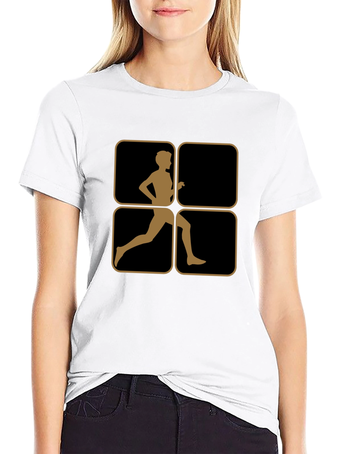 Retro Runner Graphic Tee - Black Cotton Comfort