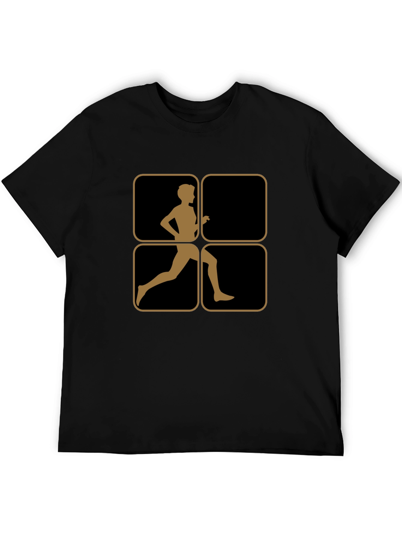 Retro Runner Graphic Tee - Black Cotton Comfort