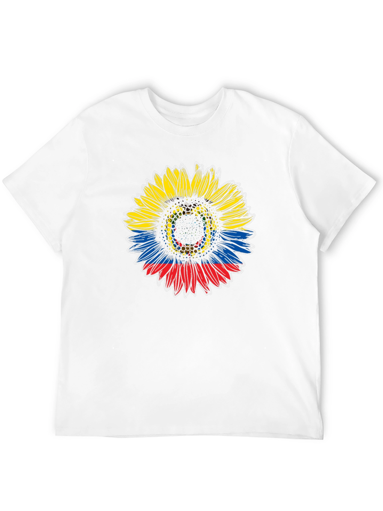 Colombian Flag Sunflower Graphic T-Shirt