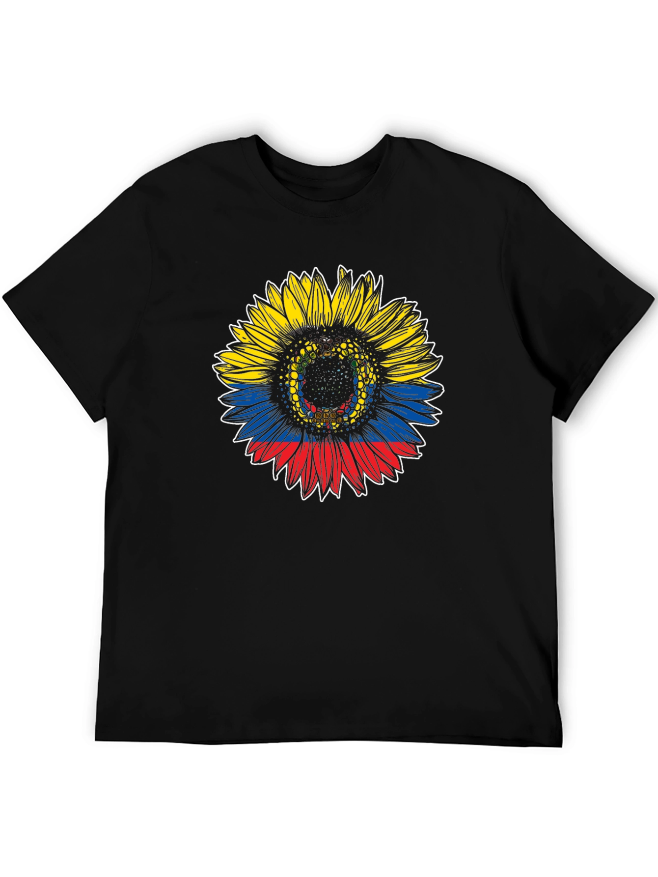 Colombian Flag Sunflower Graphic T-Shirt