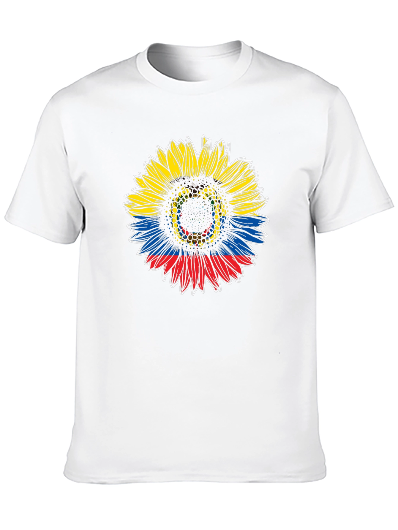 Colombian Flag Sunflower Graphic T-Shirt