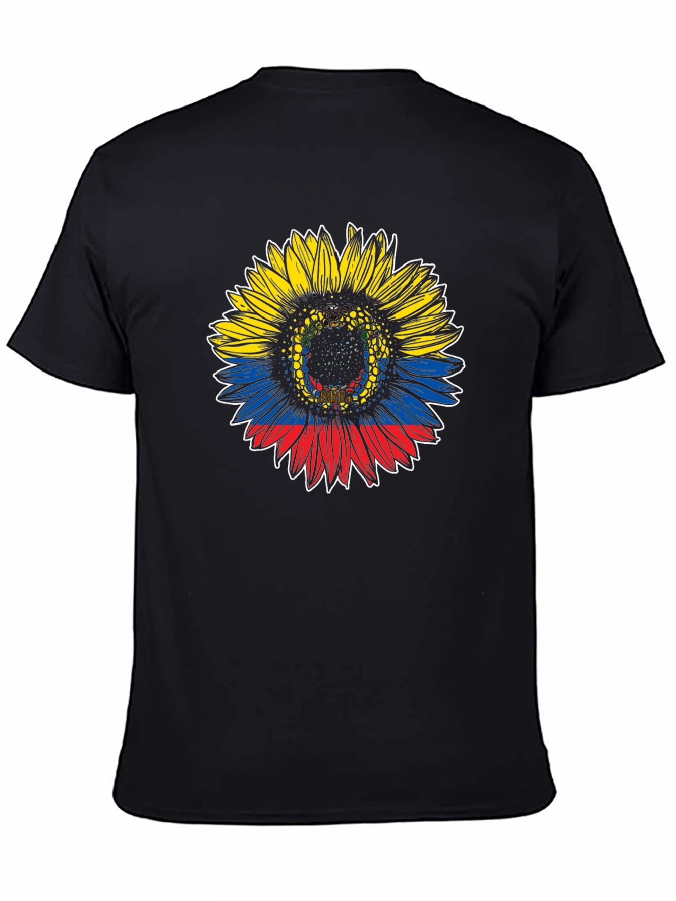 Colombian Flag Sunflower Graphic T-Shirt