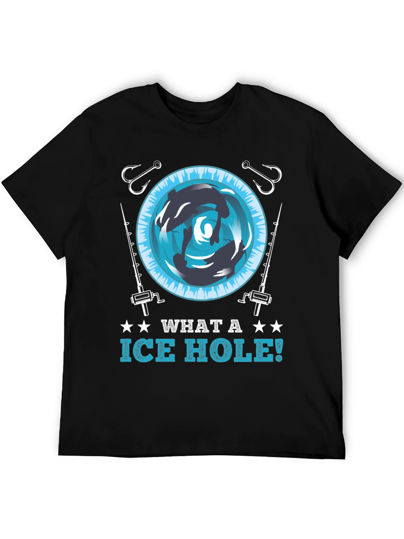 Ice Hole Fishing Graphic Tee - Fun Angler T-Shirt