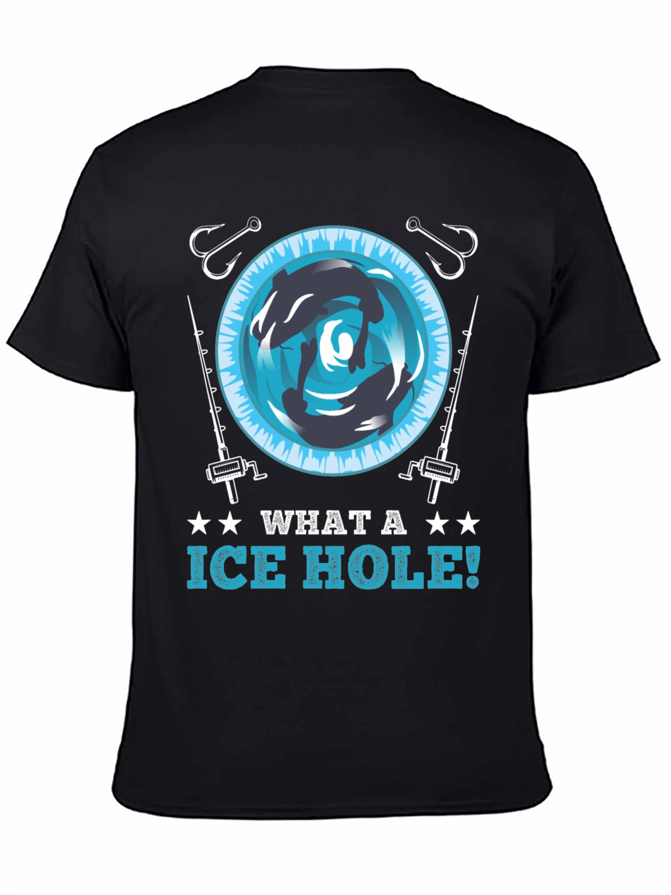 Ice Hole Fishing Graphic Tee - Fun Angler T-Shirt