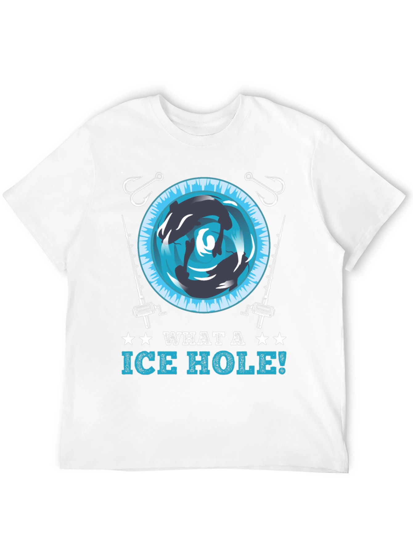 Ice Hole Fishing Graphic Tee - Fun Angler T-Shirt