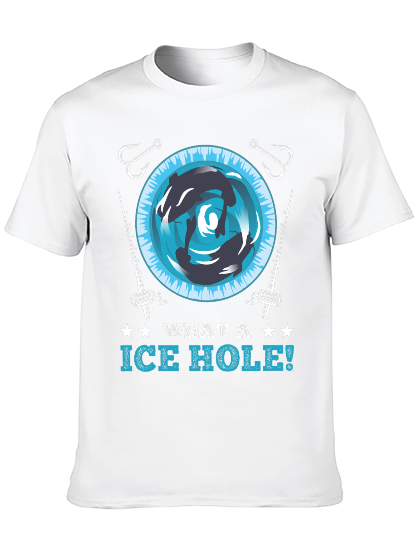 Ice Hole Fishing Graphic Tee - Fun Angler T-Shirt