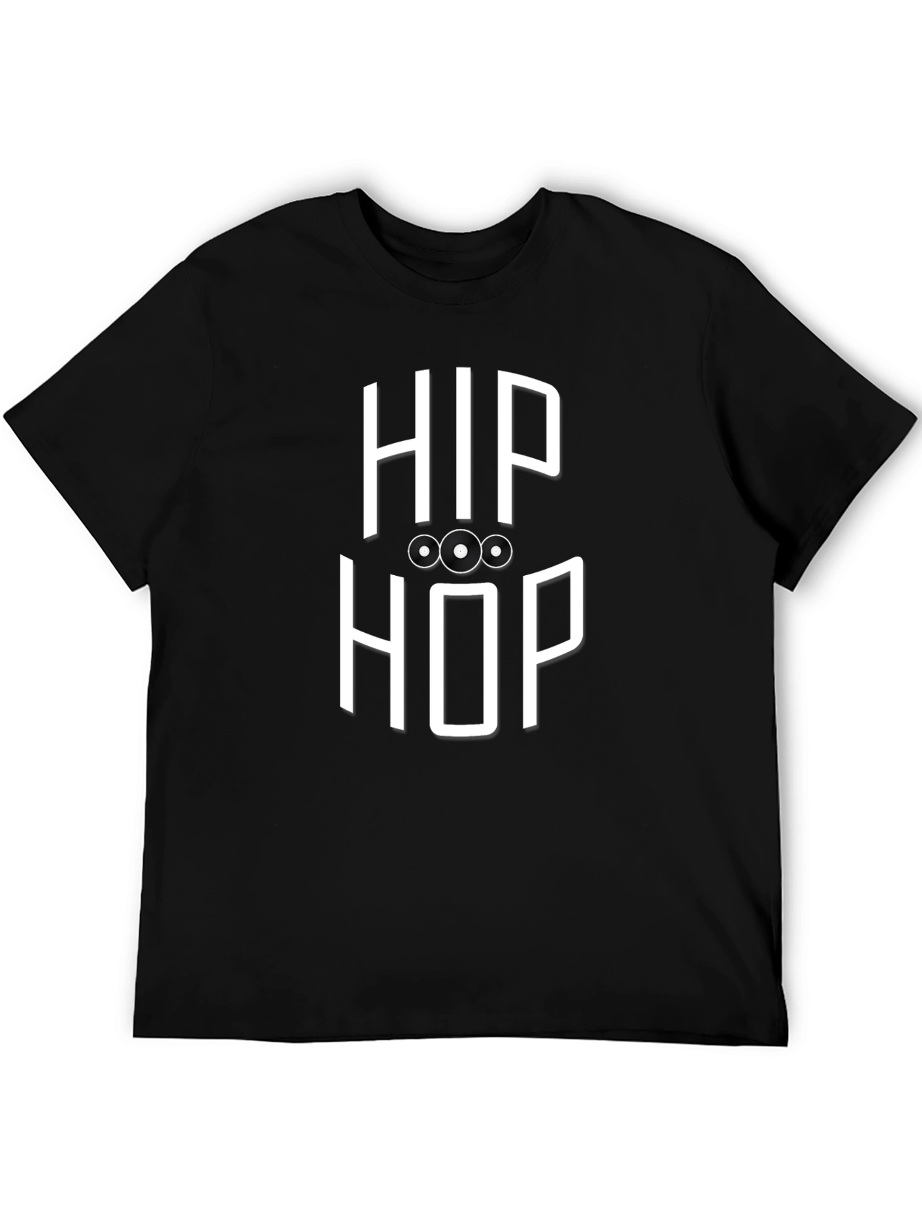 Hip Hop Graphic T-Shirt - Black Crew Neck Tee