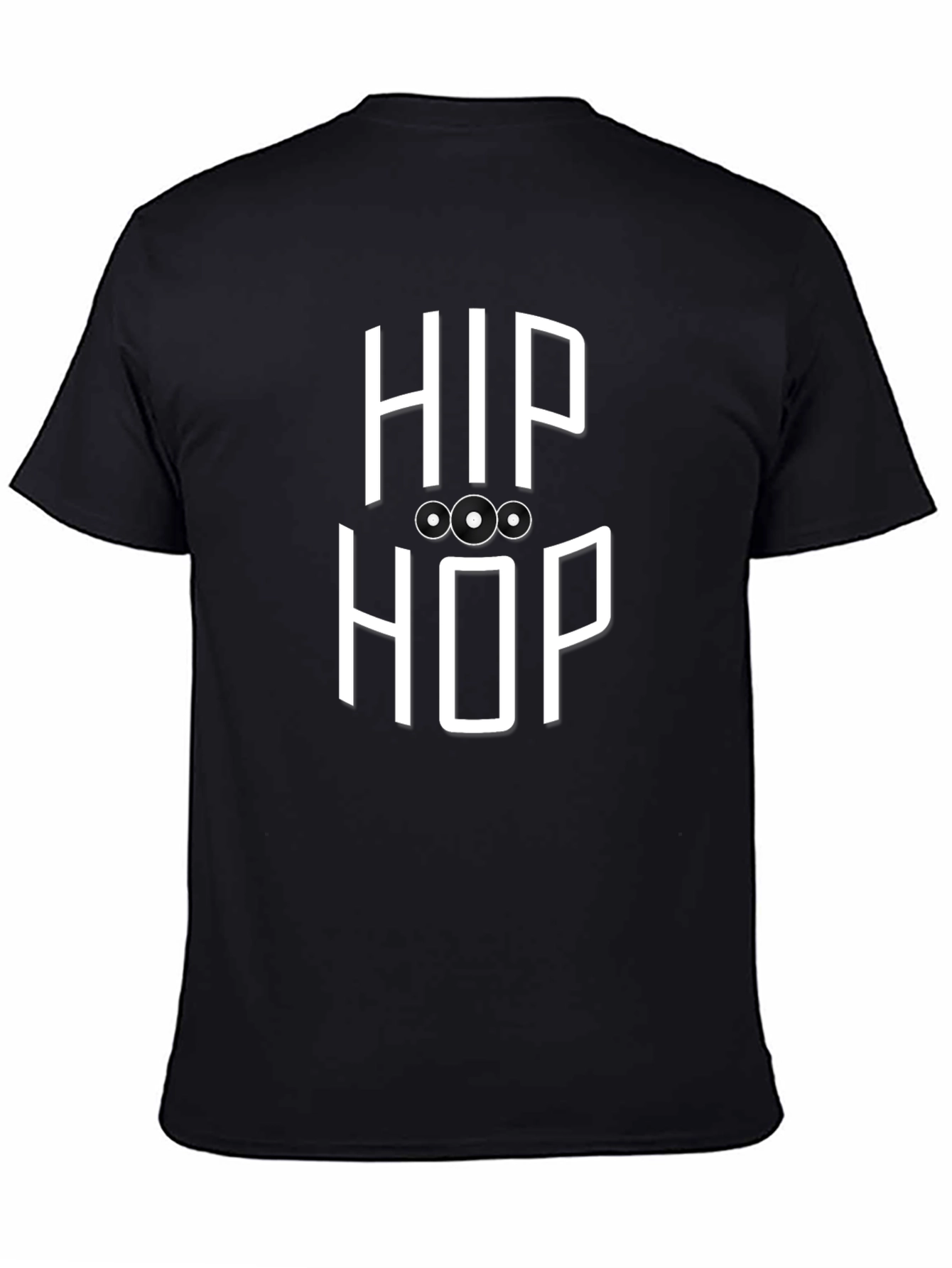 Hip Hop Graphic T-Shirt - Black Crew Neck Tee