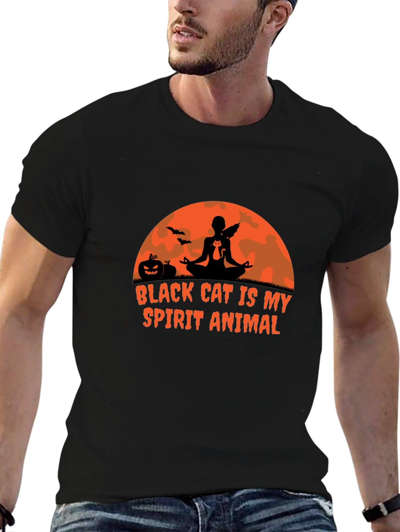 Black Cat Spirit Animal Graphic Tee