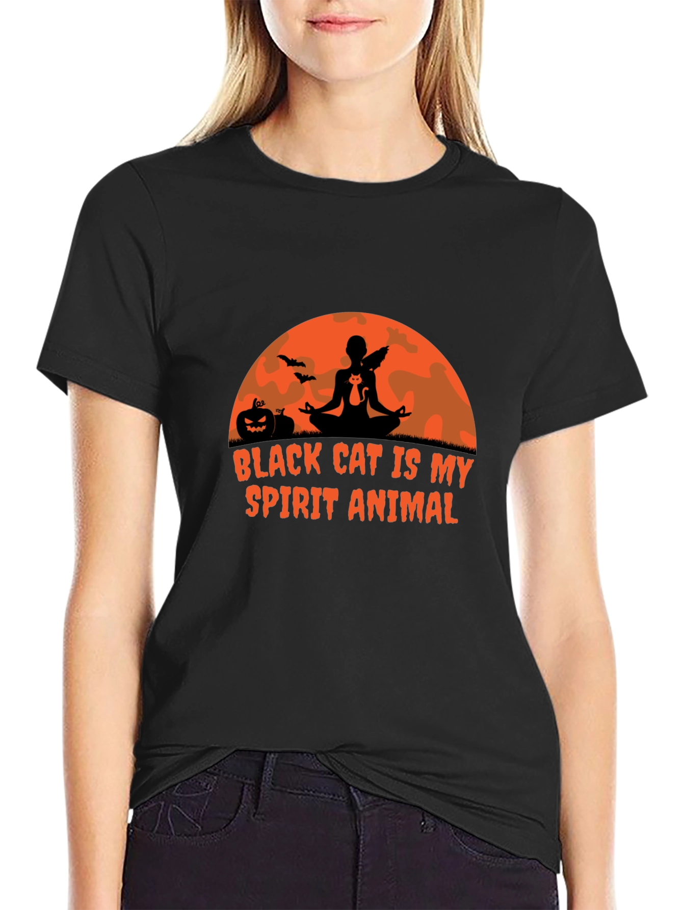 Black Cat Spirit Animal Graphic Tee