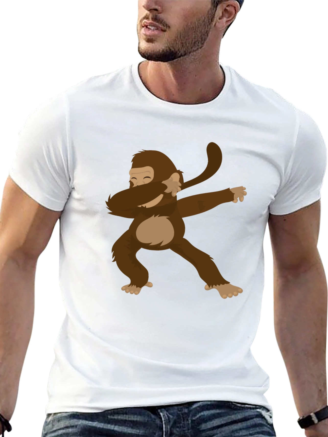 Dabbing Monkey Graphic Tee - Mens Black T-Shirt