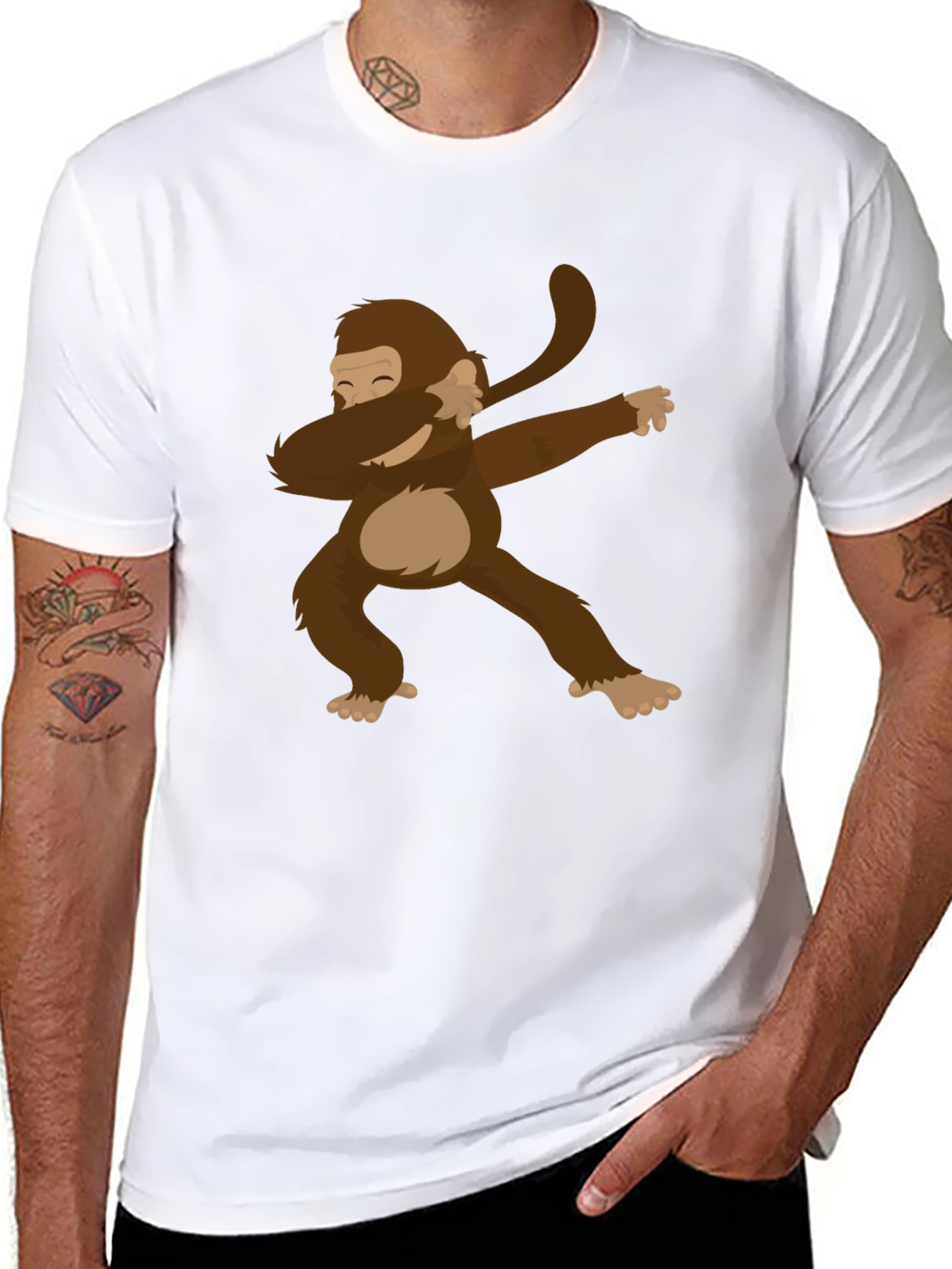 Dabbing Monkey Graphic Tee - Mens Black T-Shirt